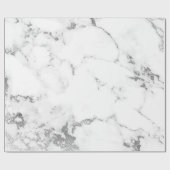 Weißgrauer Marmor Silver Carrara Stone Abstart Geschenkpapier (Flach)