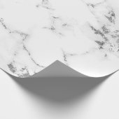 Weißgrauer Marmor Silver Carrara Stone Abstart Geschenkpapier (Ecke)