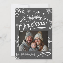 Weißgraues Foto Feiertagskarte