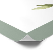 Weißgraugrüne Flora Wasserfarbe, nicht eingesteckt Poster (Ecke)