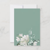 Weißgrüner Bouquet Taufe Dankeskarte (Rückseite)