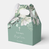 Weißgrüner Bouquet Taufen Box Geschenkschachtel (Vorderseite)