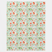 Weißgrüner Frösche Fleecedecke (Vorderseite)