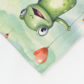 Weißgrüner Frösche Fleecedecke (Ecke)