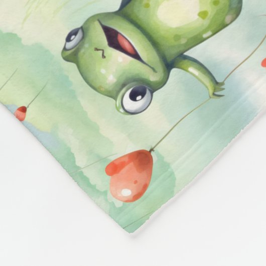Weißgrüner Frösche Fleecedecke (Ecke)