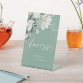 Weißgrüner Strauß bevorzugt Podestschild Sockelschild (In SItu)