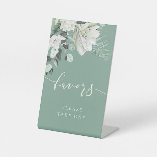 Weißgrüner Strauß bevorzugt Podestschild Sockelschild (Vorderseite)