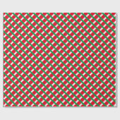 Weißgrünes kariertes Diamantmuster Geschenkpapier (Flach)