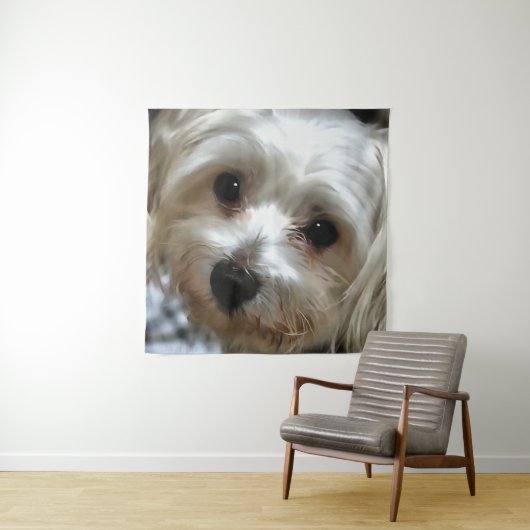Weißhaarengütenportrait Wandteppich (Beispiel)