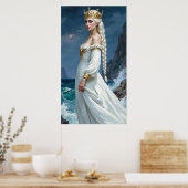 Weißhaarige Anime-Fantasy-Königin Poster (Küche)