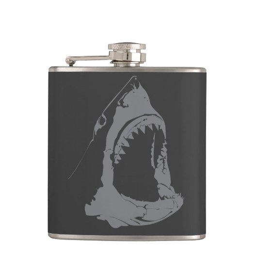 Weißhaie-Hüftkolben Flachmann (Vorderseite)