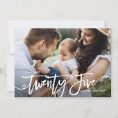 Weißhandbriefe glücklich Neues Jahr Foto Feiertagskarte (Vorderseite)