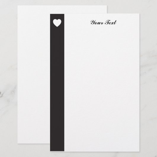 Weißherz Briefpapier (Vorne/Hinten)