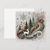 Weißhirsch Flat-Feiertagskarte Feiertagskarte (Vorne/Hinten)