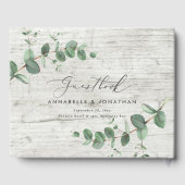 Weißholz Eukalyptus rustikales einfaches Gästebuch (Rückseite)