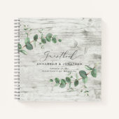 Weißholz Eukalyptus rustikales einfaches Gästebuch Notizblock (Vorderseite)