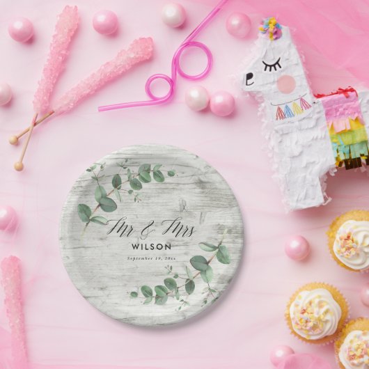 Weißholz-Eukalyptusblätterplatte Pappteller (Party)