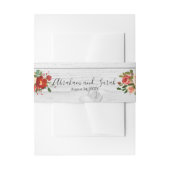 Weißholzchic Custom Rustic Red Floral Rose Einladungsbanderole (Vorderseite Beispiel)