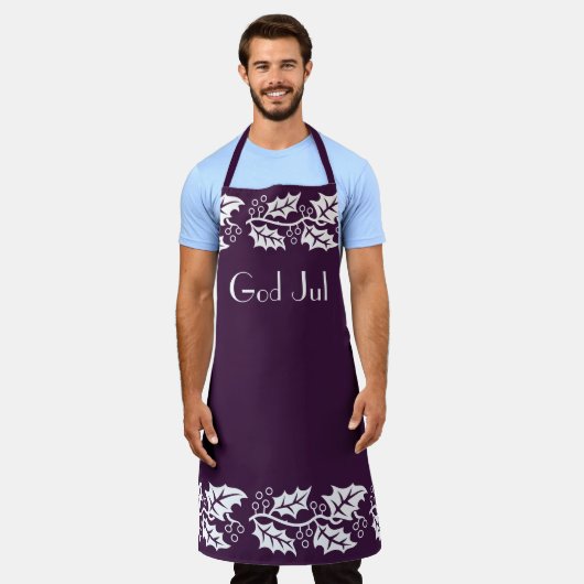 Weißholzen in Beerenfarbe - Gott Jul Schürze (Getragen)