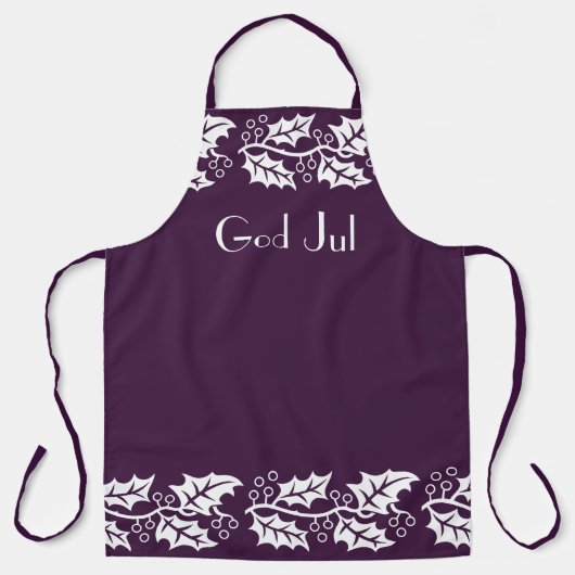 Weißholzen in Beerenfarbe - Gott Jul Schürze (Vorderseite)