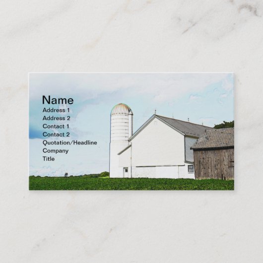 Weißholzstall und Silo Visitenkarte (Vorderseite)