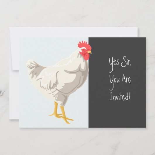 Weißhühner Einladung (Vorderseite)