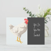 Weißhühner Einladung (Stehend Vorderseite)