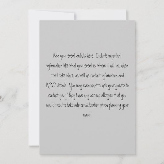 Weißhühner Einladung (Rückseite)