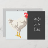 Weißhühner Einladung (Vorne/Hinten)