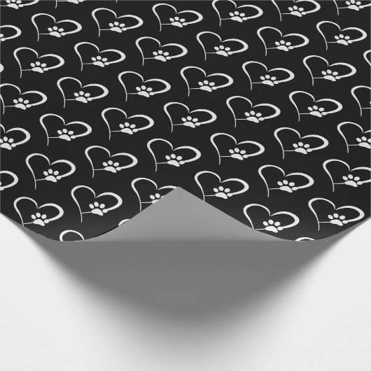 Weißhundpfoten Geschenkpapier (Ecke)