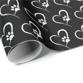 Weißhundpfoten Geschenkpapier (Rolleneckpunkt)