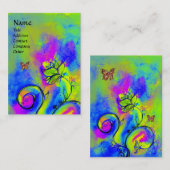 WEISSISCHE BLUME & BUTTERFLEGEBIG lila gelb Visitenkarte (Vorne/Hinten)