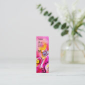 WEISSISCHE BLUME UND GOLDSCHALTFLÄCHE MINI VISITENKARTE (Stehend Vorderseite)