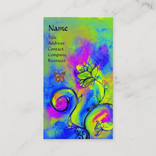 WEISSISCHE BLUME UND GOLDSCHALTFLÄCHE VISITENKARTE (Vorderseite)