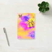 WEISSISCHE BLUME UND SCHALTFLÄCHE Rosa Gelb Post-it Klebezettel (Büro)