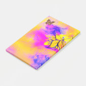 WEISSISCHE BLUME UND SCHALTFLÄCHE Rosa Gelb Post-it Klebezettel (angewinkelt)