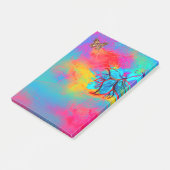 WEISSISCHE BLUME UND SCHALTFLÄCHE Rosa Gelb Post-it Klebezettel (angewinkelt)