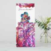 WEISSISCHE SCHNÖRKEL UND KLEINE ELF lila, rot, bla Einladung (Stehend Vorderseite)