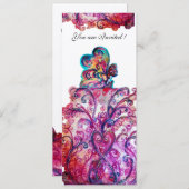 WEISSISCHE SCHNÖRKEL UND KLEINE ELF lila, rot, bla Einladung (Vorne/Hinten)