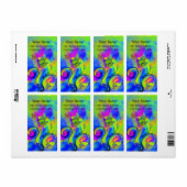 WEISSKALISCHE BLUME & BUTTERFLY-Blau-Gelb (Vorne)