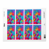 WEISSKALISCHE BLUME & BUTTERFLY-Blau-Rosa (Vorne)