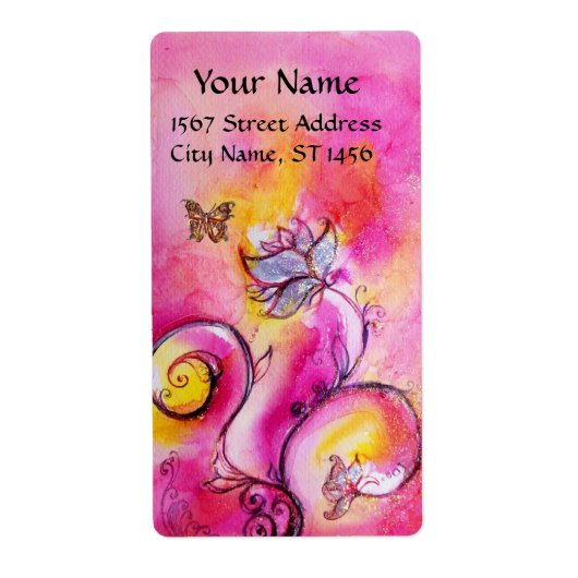 WEISSKALISCHE BLUME & BUTTERFLY-Glitzern (Vorne)