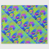 WEISSKALISCHE BLUME rosa lila, grün orange gelb Geschenkpapier (Flach)