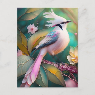 Weißkamm-Rotsteiß-Jay-Fantasievogel Postkarte