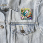 Weißkamm-Schillerentenflügel-Fantasievogel Button (Beispiel)
