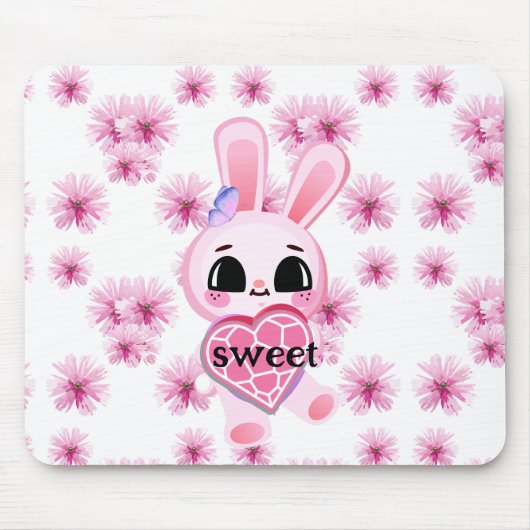 Weißkaninchen Mousepad (Vorne)