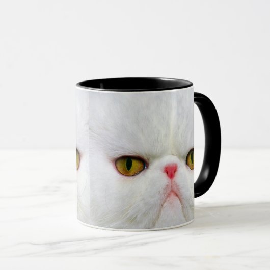 Weißkatze Tasse (VorderseiteRechts)
