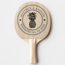 Weißkiefer-Ananas-Hochzeitskamm & Namen Tischtennis Schläger