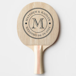 Weißkiefer Hochzeitsmonogramm Tischtennis Schläger
