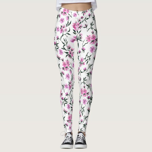 Weißkirschblüte Leggings (Vorderseite)